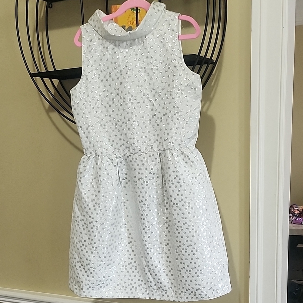 Elegant White Polka Dot Kids Dress